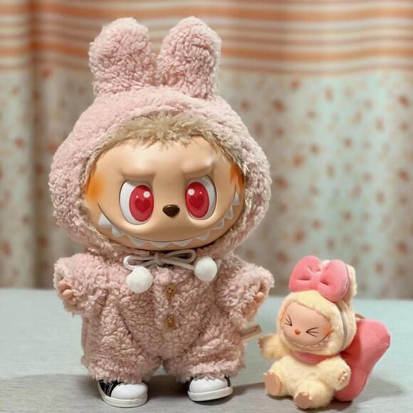 Other - 🚫SOLD🚫Big Labubu Sherpa Outfit - Pink Bunny Pajamas(2 in 1)